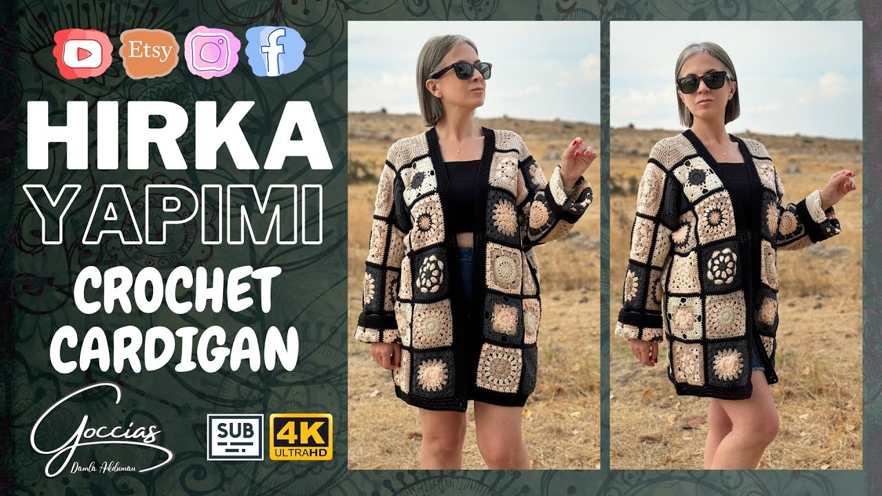 HIRKA YAPIMI   CROCHET CARDIGAN   DIY   SUBTITLE