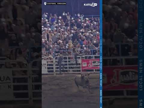 WATCH: Bull jumps over fence going into the crowd in Sisters, Oregon. Three people injured