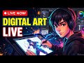 Relaxing Digital Art Session 🖌️ | Sketching & Coloring Live