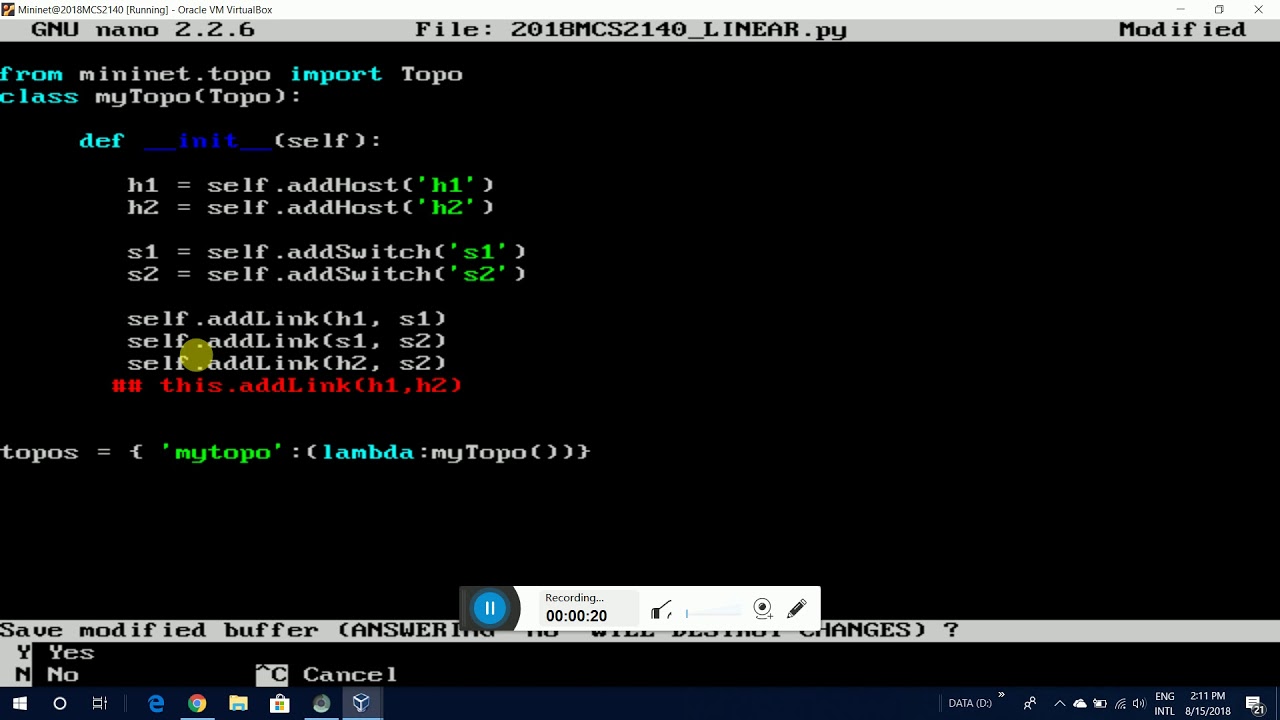 Mininet Network Topology | Software Based Network - YouTube