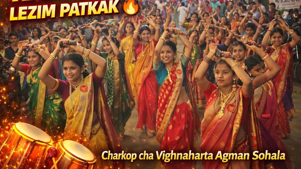 Dwarkamai Lezim Patkak Kadak Performance 🔥 | Charkop Cha Vighnaharta Aagman Sohala 2026