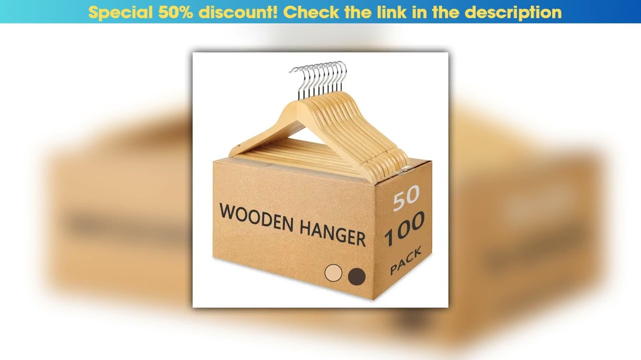 Deal Solid Wooden 10/50/100pcs Clothes Hanger Clothes Scarf Hat Holder Closet Storage Wardrobe Orga