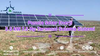 5.5 Kw 7.5 Hp Güneş Enerjili Tarımsal Sulama Sistemi - Pusula Solar Enerji