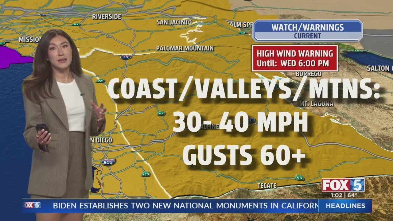 Strong Santa Ana winds developing - YouTube