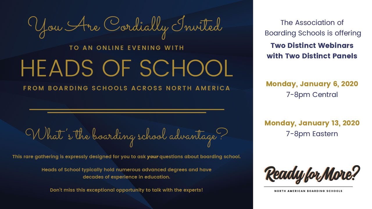 Why Boarding School: The Webinar