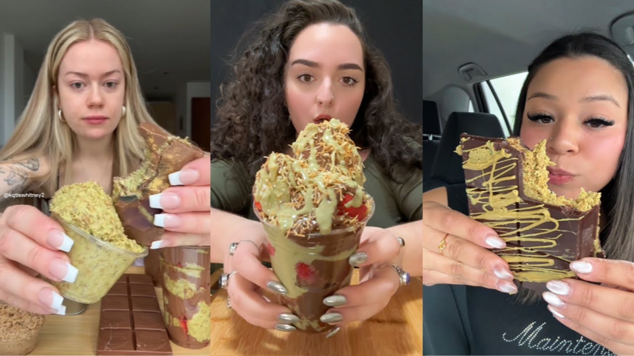TIKTOK DUBAI CHOCOLATE MUKBANG COMPILATION