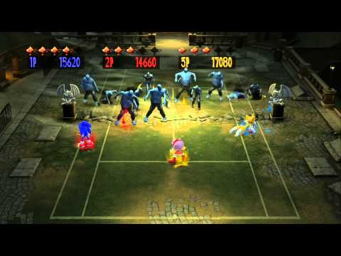 Sega Superstars Tennis (3 Player Co-op): Curien Mansion Zombies (Wave 16)