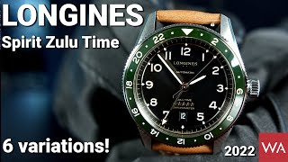 LONGINES Spirit Zulu Time. A true GMT/UTC watch available in 6 variations. New in 2022!