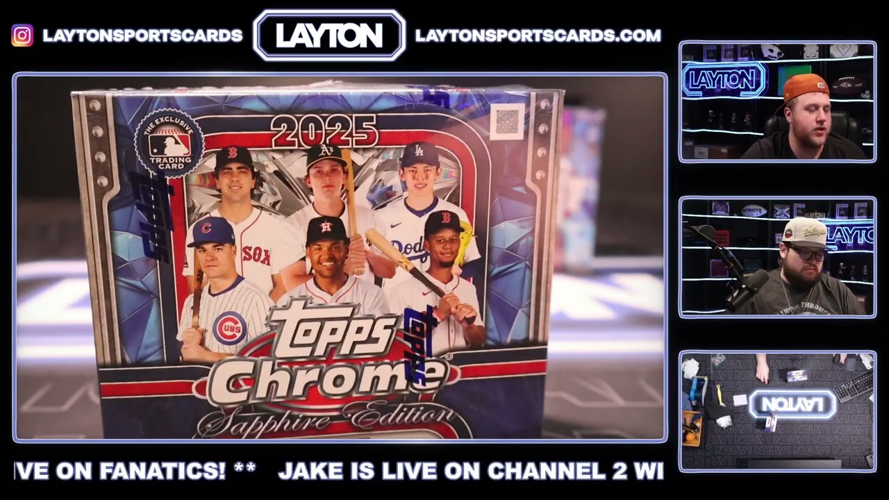 Распаковка бокса Topps Chrome Update Series Baseball Sapphire Edition 2025 года, 5 карточек, №4, ...