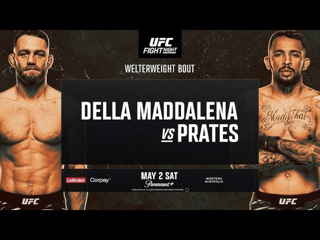 UFC PERTH LIVE DELLA MADDALENA VS PRATES LIVESTREAM & FULL FIGHT COMPANION
