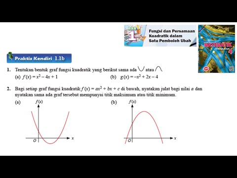 Kssm Matematik Tingkatan 4 Bab 1 Fungsi Dan Persamaan Kuadratik Dalam Praktis Kendiri 1 1b No1 No2 Kelas Live