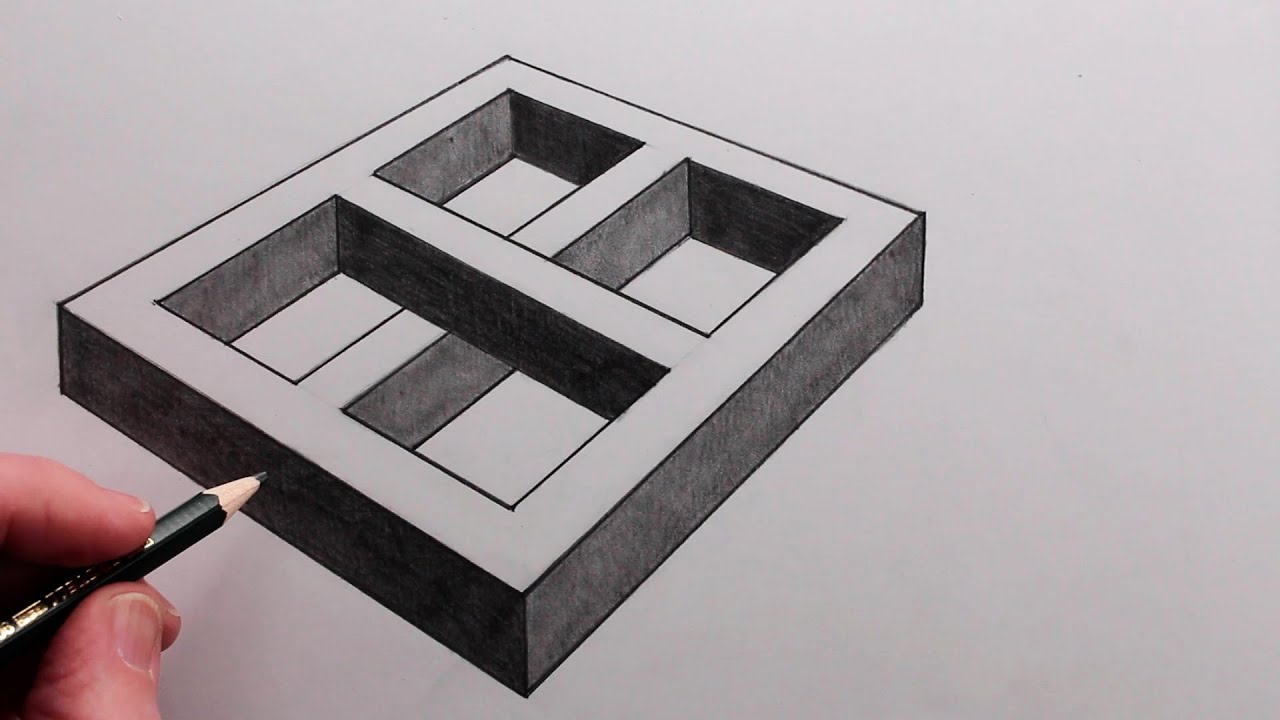 How to Draw a 3D Optical Illusion: Easy - YouTube