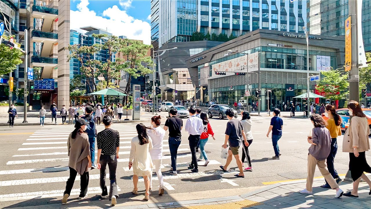 [4K] Lunch break at Guro Digital Complex in Seoul Walking Tour Korea 서울 구로디지털단지의 점심시간 걷기 산책 힐링