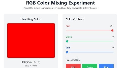 RGB Color Mixing Experiment Using HTML,CSS & JavaScript | Learn How Lights Mix to Create New Colours