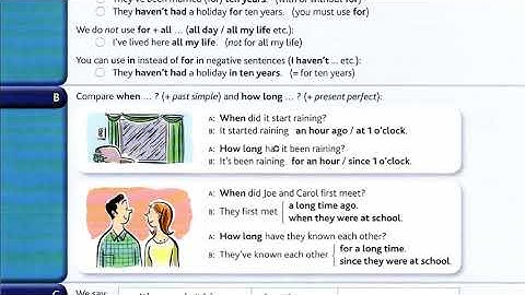 Unit 12. Since and for,  When and how long?