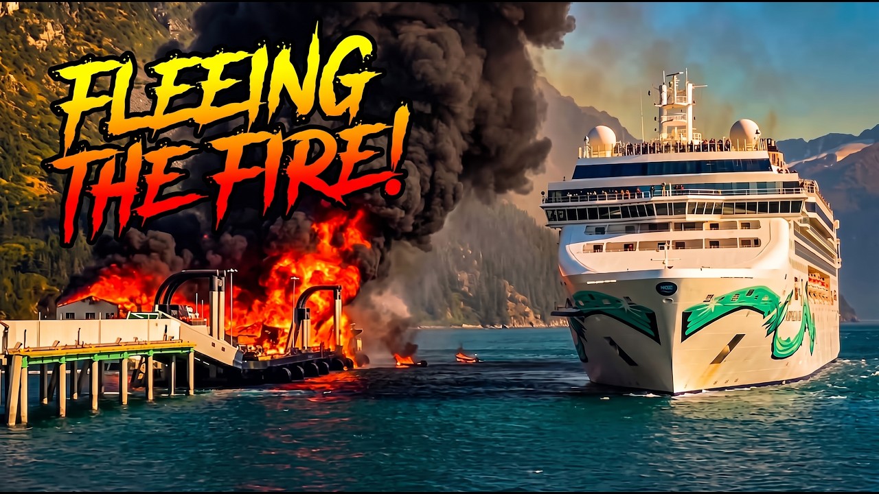 Cruise Ship ESCAPES Massive Terminal Fire in Alaska!