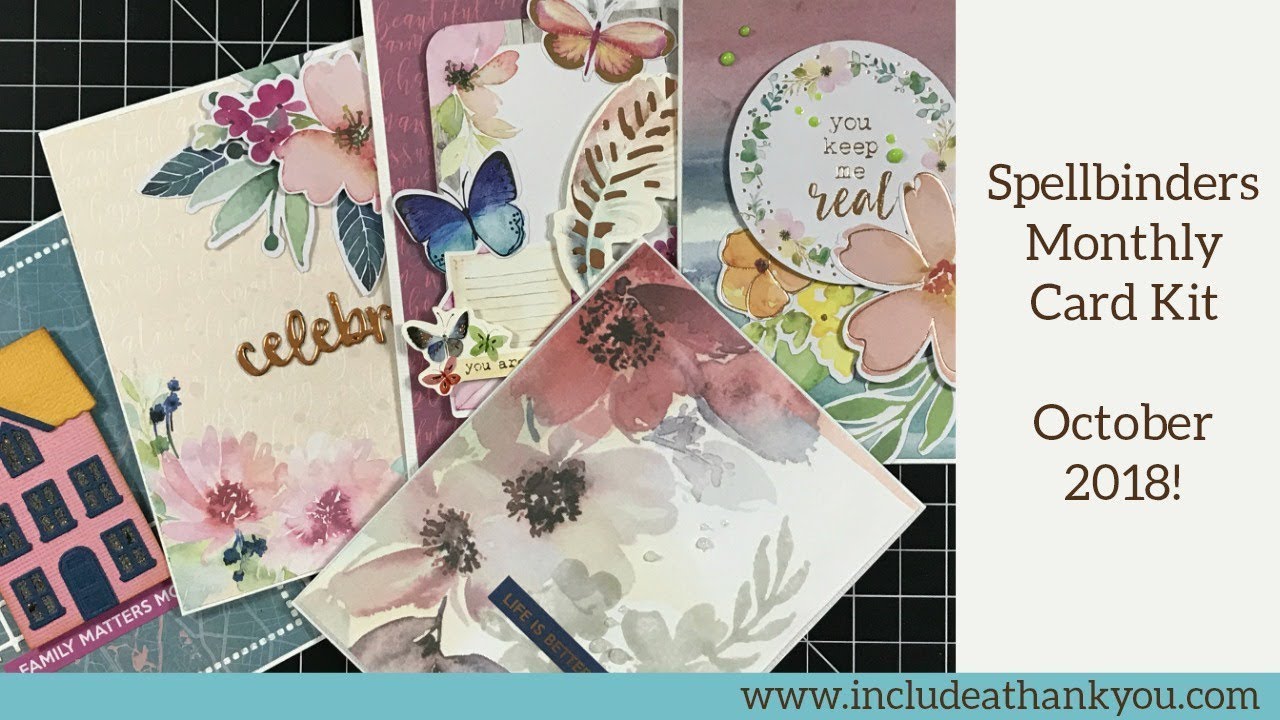 5 Cards - 1 Kit & Reveal | Spellbinders Monthly Card Kit | October 2018