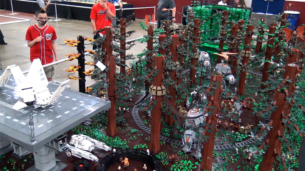 Huge Lego Star Wars Endor With 100,000 Pieces + Real Water! - Youtube