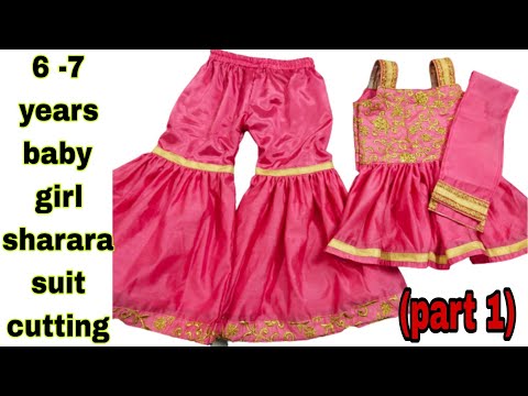 Baby Sharara/Gharara Dress Cutting and stitching/2-4 years old girls sharara/three  layer gharara - YouTube