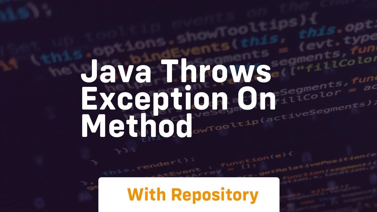 java throws exception on method - YouTube