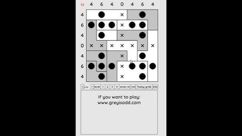 Grey is Odd - Today grids. Solution level 4 7X7 dated 05-10-2024 #logicpuzzles #logicgames  #games