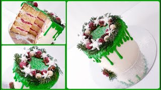 تزيين كيكة من الصفر مع أسرار ومعلومات كتيرة /تزيين كيكة الكريسمس Christmas Cake