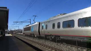 Amtrak Acela Races Southbound through Mansfield, MA 3/23/2025