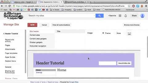 Google Sites Header
