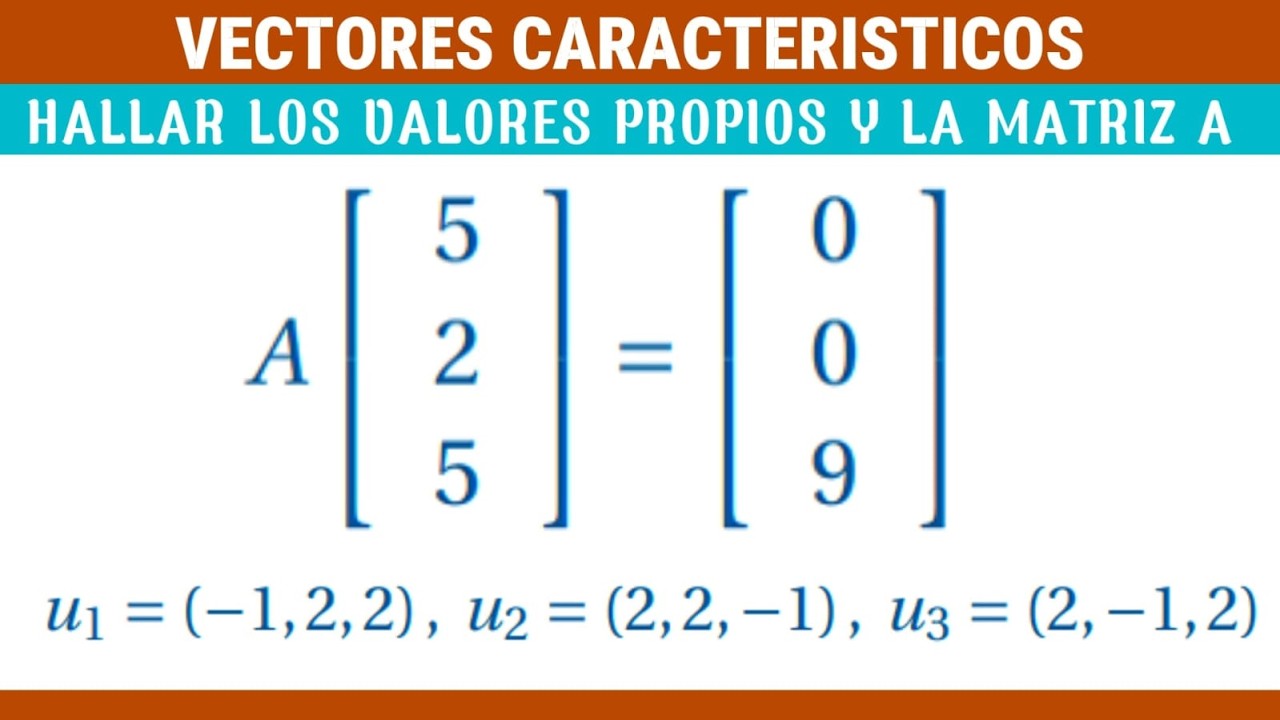 Teniendo los vectores propios y una igualdad, hallar los valores propios y la matriz A
