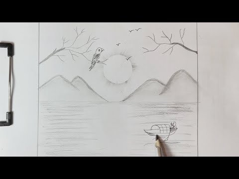 Very easy scenery for beginners step by step / nature pencil drawing -  YouTube