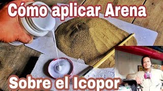 Como aplicar Arena sobre el Icopor  TEXTURA DE PIEDRA ( clase de escenografia)