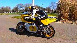 Kyosho 1/8 Scale Yamaha YZR500 (Hanging on Racer) First Run