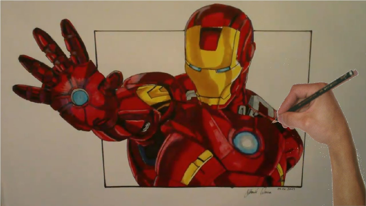 Realistic Iron Man Drawing with Copic Markers - YouTube