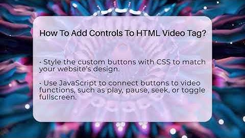 How To Add Controls To HTML Video Tag? - Simple HTML Studio