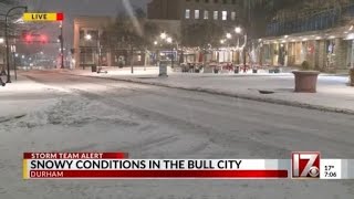 Heavy snow accumulates in Durham Saturday
