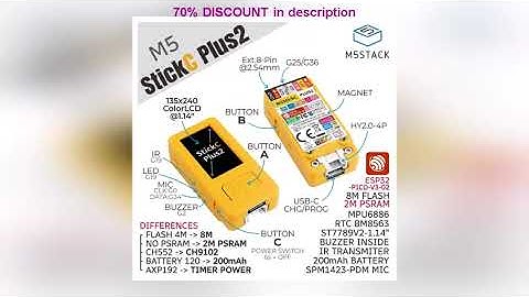 Why Everyone’s Talking About This Product! M5Stack Official M5StickC PLUS2 ESP32 Mini IoT Developm