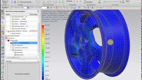 NX CAE - Bending Load on Car Rim (no sound)