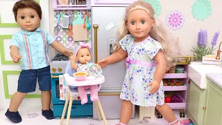 Doll's family dinner routine stories by Play Dolls