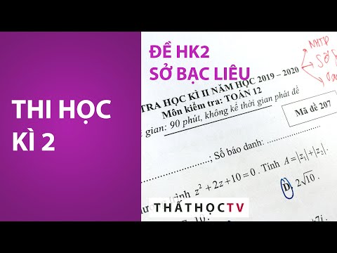 Giải Đề Kiểm Tra Học Kì 2 Môn Toán Sở Bạc Liêu
