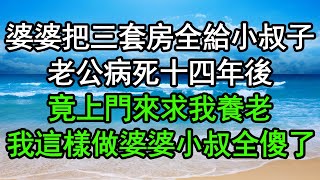 婆婆把三套房全給小叔子老公病死十四年後竟上門來求我養老我這樣做婆婆小叔全傻了#深夜淺讀 #為人處世 #生活經驗 #情感故事