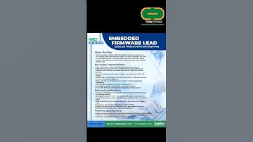 We are hiring for an Embedded Firmware Lead