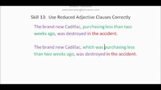 Toefl Pbt Skill 13 Part 3 Reduced Adjective Clauses