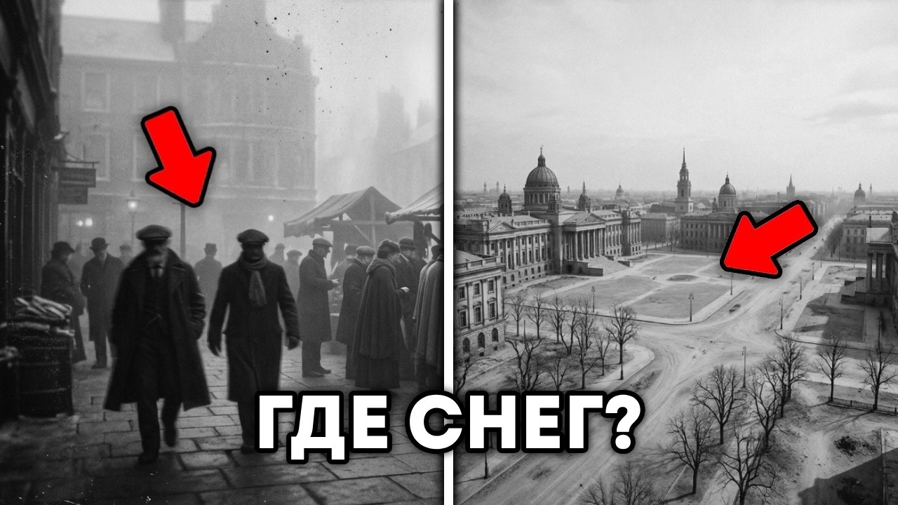 Где снег? Тайна чистого неба и улиц на старых фото Тартарии -