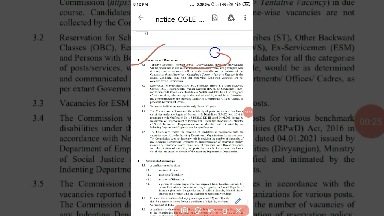 SSC CGL Recruitment Online Form Total Vacancy :- Approx 7500
