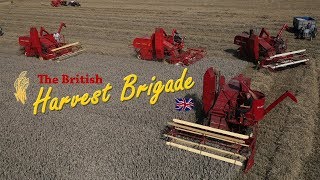Mey Harris 21 Combines From Above - A Clip From The British Harvest Brigade Dvd