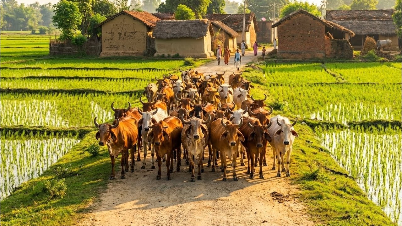 Peaceful Moments of Cows in the vast fields-cow mooing - cow video