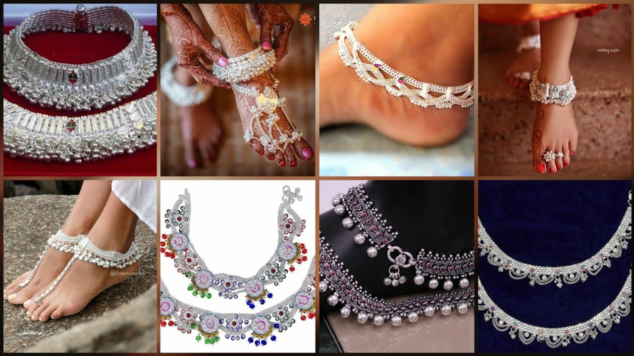 Silver Anklet Designs/Silver Payal Design/Latest & Traditional Design for  Bridal & Daily Wear - YouTube