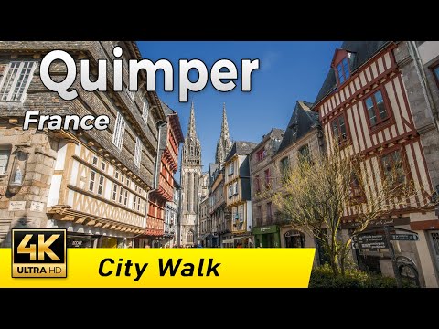 Quimper, France - City of Art and History | Walking Tour 4k | Bretagne