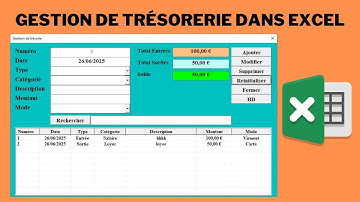 Tableau de flux de trésorerie | gestion de trésorerie sous Excel | application gestion de trésorerie