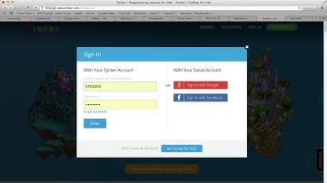 EYES: E-Design Codemakers Tutorials - Tynker Part 1 - Signing In and Tynker Basics